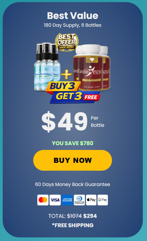 BreathEaseX CardioEaseX bottles with discount offer